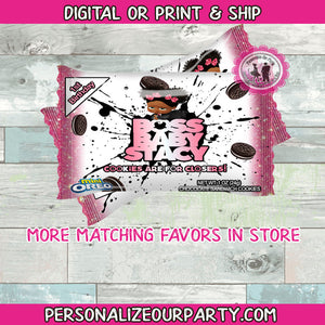 African american boss baby girl oreo cookies-digital-printed-boss baby party favors-personalized party favors-first birthday favors-boss