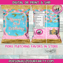 Load image into Gallery viewer, mermaid chip bag wrappers-mermaid party favors-mermaid party decorations-mermaid treat bags-mermaid baby shower favors-first birthday party
