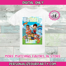 Load image into Gallery viewer, paw patrol tshirt-digital file-heat transfer-paw patrol party-birthday shirt-pawpatrol birthday shirt