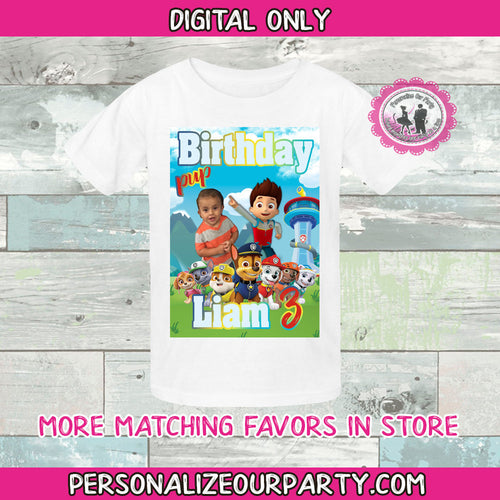 paw patrol tshirt-digital file-heat transfer-paw patrol party-birthday shirt-pawpatrol birthday shirt