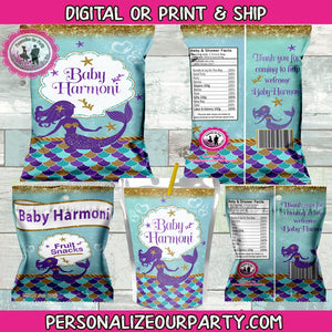 Digital party favors package-Pick any 4 favors-theme must be a theme I have in stock-party favors package-chip bags-juice pouches-digital