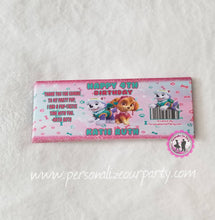 Load image into Gallery viewer, skye paw patrol girls bubbles or labels-digital-printed-paw patrol girls party favors-bubble party favors-paw patrol birthday-personalized