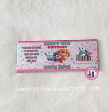 Load image into Gallery viewer, skye paw patrol girls bubbles or labels-digital-printed-paw patrol girls party favors-bubble party favors-paw patrol birthday-personalized