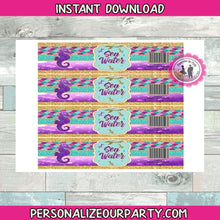 Load image into Gallery viewer, mermaid water bottle labels-instant download-mermaid sea water-mermaid party favors-mermaid baby shower-mermaid birthday party-mermaid favor