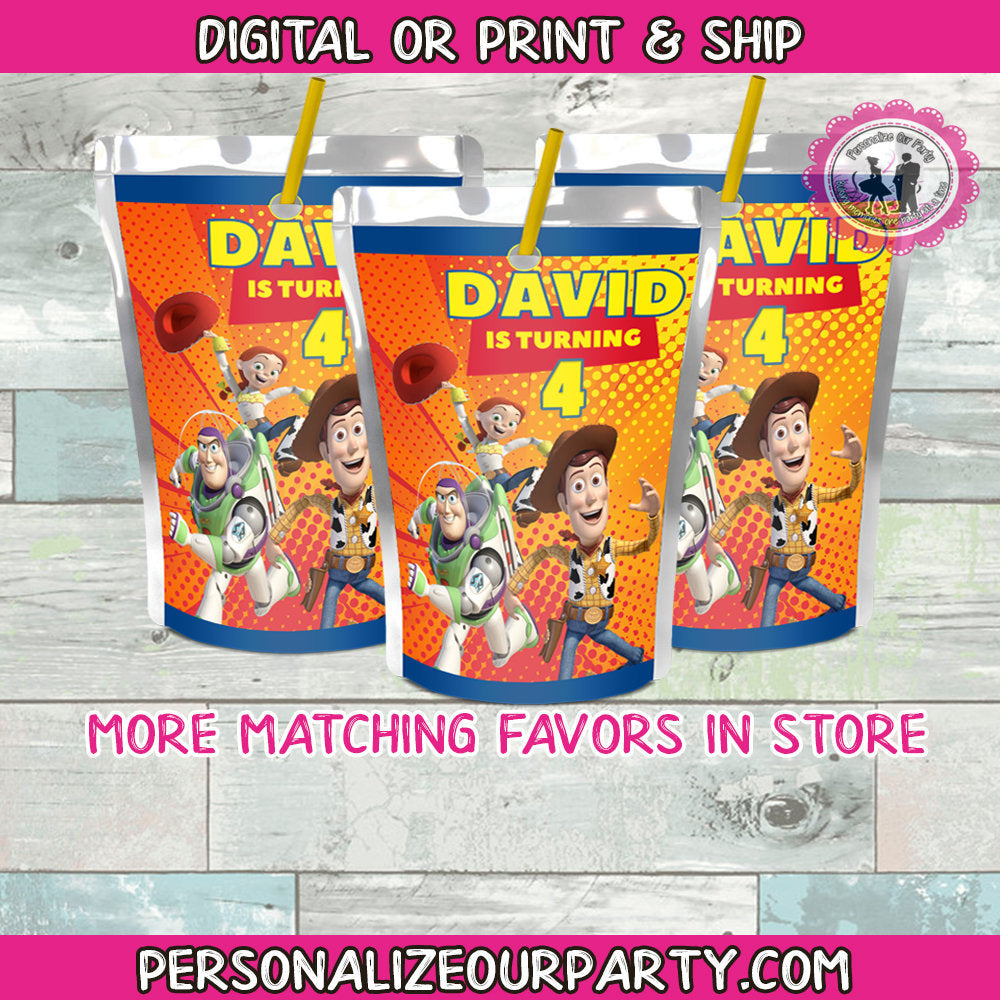 toy story capri sun labels-toy story party favors-toy story juice pouches-digital-printed-toy story birthday party favors-toy story 3-party