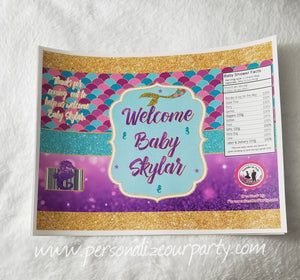 mermaid chip bag-mermaid party favors-mermaid party supplies-mermaid party-treat bag-candy bag-party bags-mermaid baby shower-first birthday