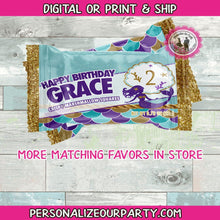 Load image into Gallery viewer, mermaid rice krispie treat-mermaid party favors-mermaid party supplies-mermaid first birthday favors-mermaid party-rice krispie treats
