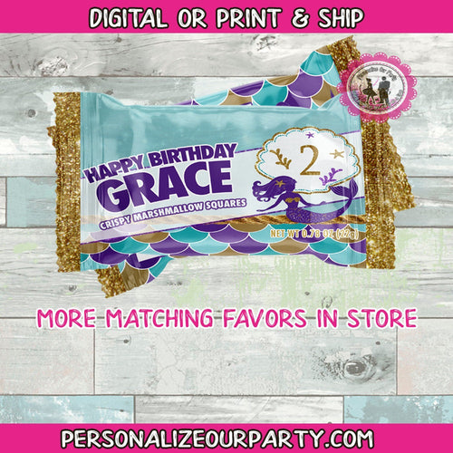 mermaid rice krispie treat-mermaid party favors-mermaid party supplies-mermaid first birthday favors-mermaid party-rice krispie treats