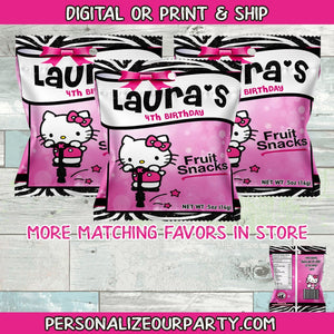 hello kitty fruit snack wrappers-hello kitty party favors-hello kitty chip bag favors-hello kitty custom party favors-hello kitty party