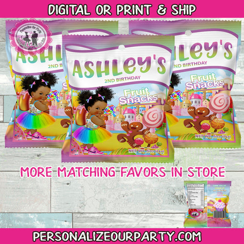 candy land fruit snack wrappers-candy land party favors-candy land chip bag favors-candyland custom party favors-candyland party-fruit snack