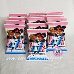 boss baby african american gender reveal chip bag wrappers-digital or printed