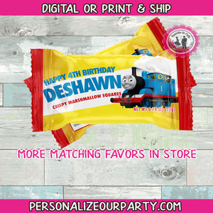 thomas the train rice krispy wrapper-thomas the train personalized party favors-thomas the train party-digital-printed-candy bag favor