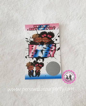 Load image into Gallery viewer, GENDER REVEAL GAME-african american boss baby scratch off card game-baby twins-personalized baby shower games-gender reveal party game