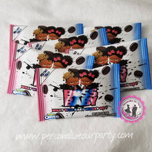 Load image into Gallery viewer, African american boss baby girl oreo cookie/wrappers-digital-printed-boss baby party favors-boss baby girl-boss baby girl party favors-boss