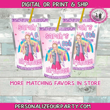 Load image into Gallery viewer, Jojo Siwa juice pouch labels-1 digital file or 1 dozen printed wrappers-fits capri suns &amp; kool aid jammers