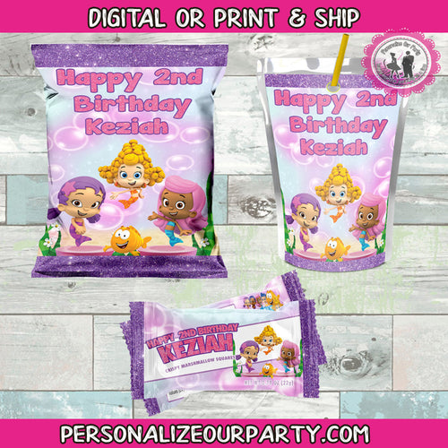 girls bubble guppies party package-digital-printed-bubble guppies party favors-bubble guppies girls party-bubble guppies birthday party