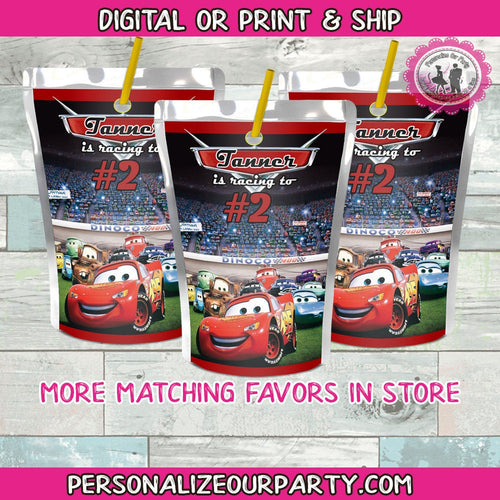 cars capri sun labels-digital-printed-cars party favors-cars 3 party-cars party-custom cars party favors-capri sun favors-juice labels-cars