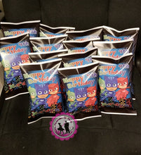 Load image into Gallery viewer, pj masks chip bag wrappers-digital-printed-pj masks chip bags-pj masks personalized party favors-pj masks candy bags-pj masks party bags