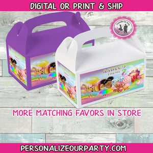 candy land gable box label sticker-custom gable box labels-digital or printed-candy land party favors-candyland boxes-candy land party boxes