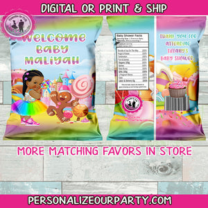 candy land baby shower chip bag wrapper-baby shower party favors*baby shower chip bag-baby shower favors-digital-printed-candy land party
