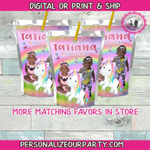 Load image into Gallery viewer, unicorn capri sun labels with photo-unicorn party favors-unicorn party-unicorn personalized party favors-first birthday party favors-