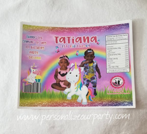 unicorn chip bag with custom photo-unicorn snack bag-pony party favors-unicorn party bag-digital-printed-first birthday-unicorn party favors