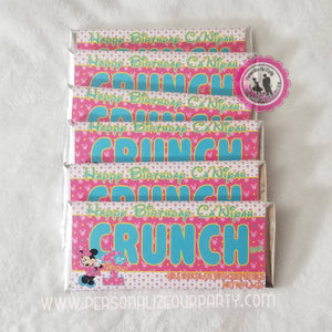 minnie mouse first birthday candy bar-1st birthday favors-minnie mouse party-minnie mouse favors-digital-printed-personalized party favors
