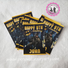 Load image into Gallery viewer, batman capri sun labels-digitl-printed-batman party favors-batman birthday party-superhero party favors-juice pouch labels-snack bag favors