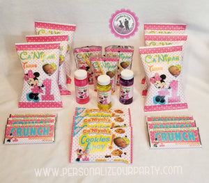 Minnie mouse first birthday chip bag wrappers-1 digital file or 1 dozen printed wrappers