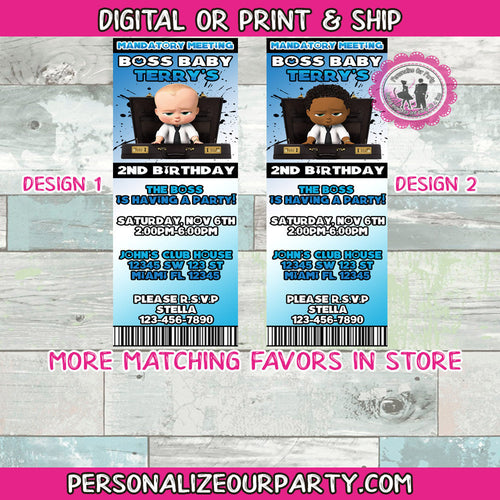 boss baby party invitations-Pick 1 Design per order-digital-printed-boss baby invitation-boss baby boy party favors-boss baby boy invitation