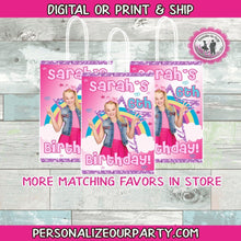 Load image into Gallery viewer, Jojo Siwa treat bags/labels-Jojo siwa party bag favors-jojo siwa candy bags-jojo siwa party-jojo siwa loot bags-digital-printed-jojo party