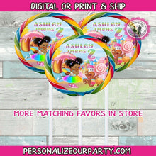 Load image into Gallery viewer, candy land lollipop stickers-digital-printed-candy land party favors-candy land birthday-candy land lollipops-candy land suckers-candy land