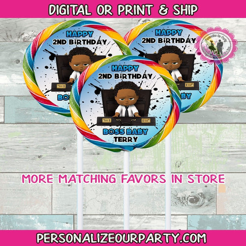 boss baby lollipop stickers-digital-printed-black boss baby party favors-boss baby boy birthday-boss baby boy lollipop-boss baby party pops