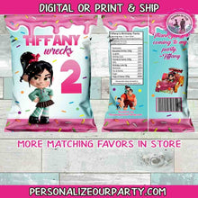 Load image into Gallery viewer, wreck it ralph inspired chip bag/wrapper-wreck it ralph party favors-wreck it ralph birthday favors-digital-printed-wreck it ralph party