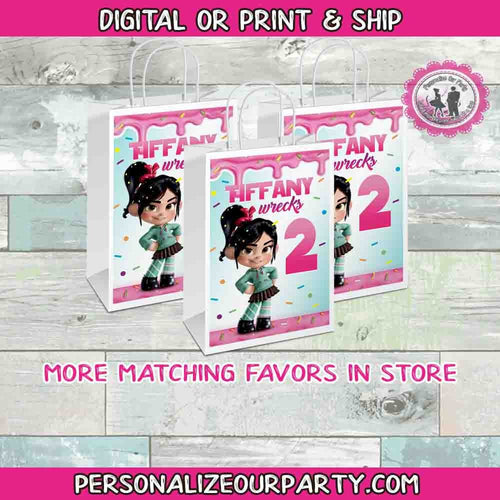 wreck it ralph gift bags/bag labels-wreck it ralph party bags-digital-printed-wreck it ralph treat bags-personalized party bags-loot bags