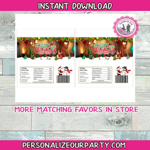 Christmas candy bar wrapper instant download-holiday party favors-candy bar favors-Christmas party favors-Christmas favors-hershey's candy