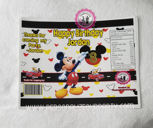 mickey mouse chip bag-digital-printed-mickey mouse party favors-mickey mouse party supplies-mickey mouse birthday party-party favor treats