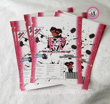 Load image into Gallery viewer, African american boss baby girl oreo cookies-digital-printed-boss baby party favors-personalized party favors-first birthday favors-boss