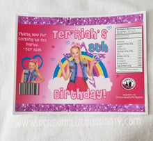 Load image into Gallery viewer, Jojo Siwa custom photo chip bag-digital-printed-Jojo Siwa party favors-Jojo Siwa birthday-Jojo Siwa party decor-Jojo Siwa party supplies