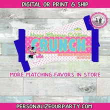 Load image into Gallery viewer, minnie mouse first birthday candy bar-1st birthday favors-minnie mouse party-minnie mouse favors-digital-printed-personalized party favors