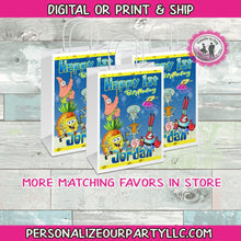 Load image into Gallery viewer, spongebob party gift bags/labels-digital-printed-spongebob party bags-treat bags-loot bags-gody bags-spongebob square pants party favors