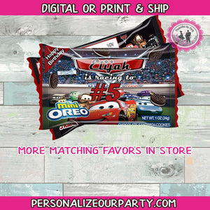 cars inspired oreo cookies/wrappers-cars party favors-cars 3 party-cars birthday party favors-cars birthday-cars treat bag favors-cars 4-car
