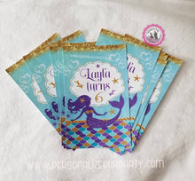 Load image into Gallery viewer, mermaid party gift bags-1 digital file or 1 dozen printed labels