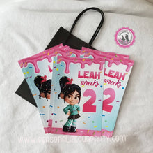 Load image into Gallery viewer, wreck it ralph gift bags/bag labels-wreck it ralph party bags-digital-printed-wreck it ralph treat bags-personalized party bags-loot bags