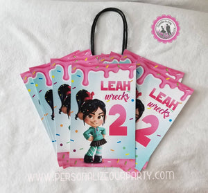 wreck it ralph gift bags/bag labels-wreck it ralph party bags-digital-printed-wreck it ralph treat bags-personalized party bags-loot bags