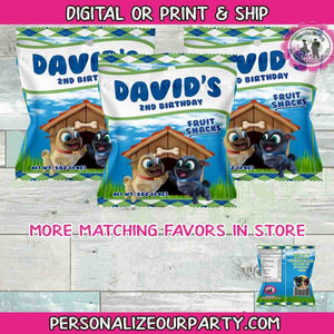 puppy dog pals inspired fruit snack wrappers-puppy dog pals party favors-puppy dog pals birthday-puppy dog pals treat bag favors-treat bags