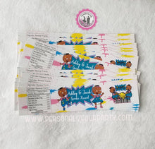 Load image into Gallery viewer, Gender reveal party water bottle labels-African american phil an lil-digital-printed-rugrats party-personalized party favors-birthday-party
