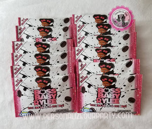 African american boss baby girl oreo cookies-digital-printed-boss baby party favors-personalized party favors-first birthday favors-boss