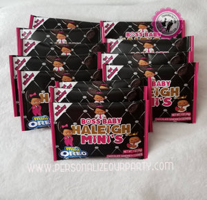 African american boss baby boy oreo cookie/wrappers-digital file or 1 dozen printed wrappers