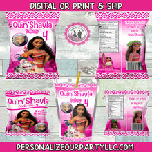 Load image into Gallery viewer, moana capri sun labels-moana party favors-moana bitrthdy-moana luau party favors-moana snack bags favors-party bags-moana party-juice pouch